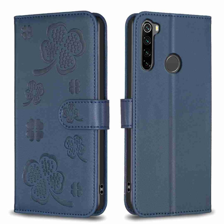 Four-leaf Embossed Leather Phone Case, For Xiaomi Redmi 9, For Xiaomi Redmi Note 9, For Xiaomi Redmi Note 9 Pro Max, For Xiaomi Redmi Note 8T, For Xiaomi Redmi Note 8, For Xiaomi Redmi Note 8 Pro