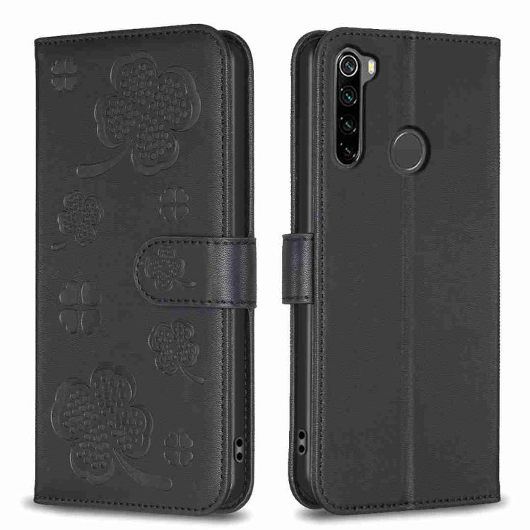Four-leaf Embossed Leather Phone Case, For Xiaomi Redmi 9, For Xiaomi Redmi Note 9, For Xiaomi Redmi Note 9 Pro Max, For Xiaomi Redmi Note 8T, For Xiaomi Redmi Note 8, For Xiaomi Redmi Note 8 Pro