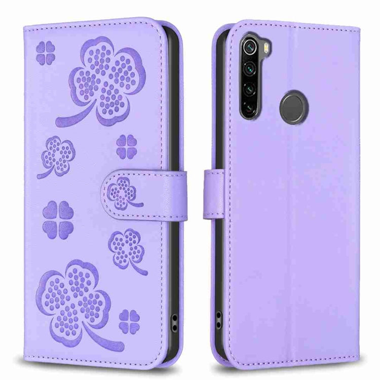Four-leaf Embossed Leather Phone Case, For Xiaomi Redmi 9, For Xiaomi Redmi Note 9, For Xiaomi Redmi Note 9 Pro Max, For Xiaomi Redmi Note 8T, For Xiaomi Redmi Note 8, For Xiaomi Redmi Note 8 Pro