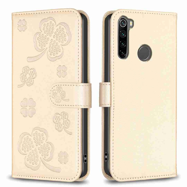 Four-leaf Embossed Leather Phone Case, For Xiaomi Redmi 9, For Xiaomi Redmi Note 9, For Xiaomi Redmi Note 9 Pro Max, For Xiaomi Redmi Note 8T, For Xiaomi Redmi Note 8, For Xiaomi Redmi Note 8 Pro