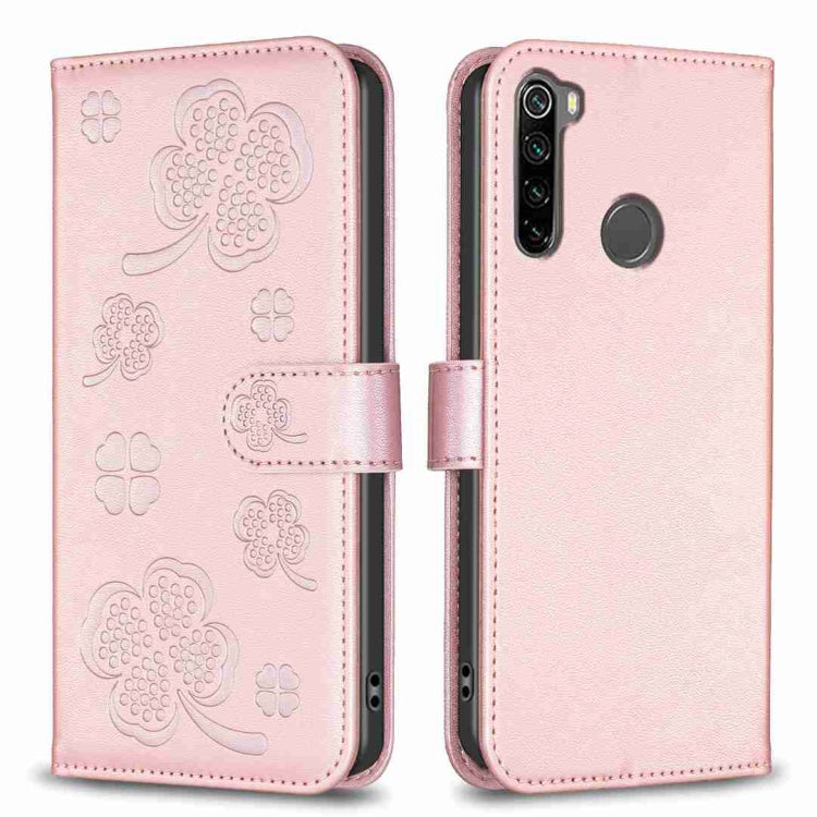 Four-leaf Embossed Leather Phone Case, For Xiaomi Redmi 9, For Xiaomi Redmi Note 9, For Xiaomi Redmi Note 9 Pro Max, For Xiaomi Redmi Note 8T, For Xiaomi Redmi Note 8, For Xiaomi Redmi Note 8 Pro