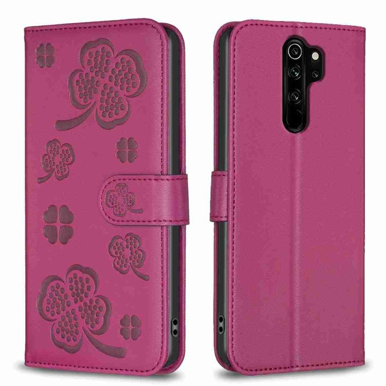 Four-leaf Embossed Leather Phone Case, For Xiaomi Redmi 9, For Xiaomi Redmi Note 9, For Xiaomi Redmi Note 9 Pro Max, For Xiaomi Redmi Note 8T, For Xiaomi Redmi Note 8, For Xiaomi Redmi Note 8 Pro