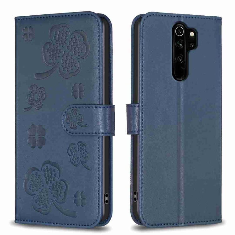 Four-leaf Embossed Leather Phone Case, For Xiaomi Redmi 9, For Xiaomi Redmi Note 9, For Xiaomi Redmi Note 9 Pro Max, For Xiaomi Redmi Note 8T, For Xiaomi Redmi Note 8, For Xiaomi Redmi Note 8 Pro