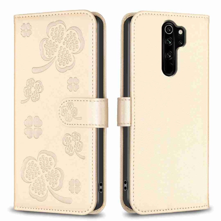 Four-leaf Embossed Leather Phone Case, For Xiaomi Redmi 9, For Xiaomi Redmi Note 9, For Xiaomi Redmi Note 9 Pro Max, For Xiaomi Redmi Note 8T, For Xiaomi Redmi Note 8, For Xiaomi Redmi Note 8 Pro