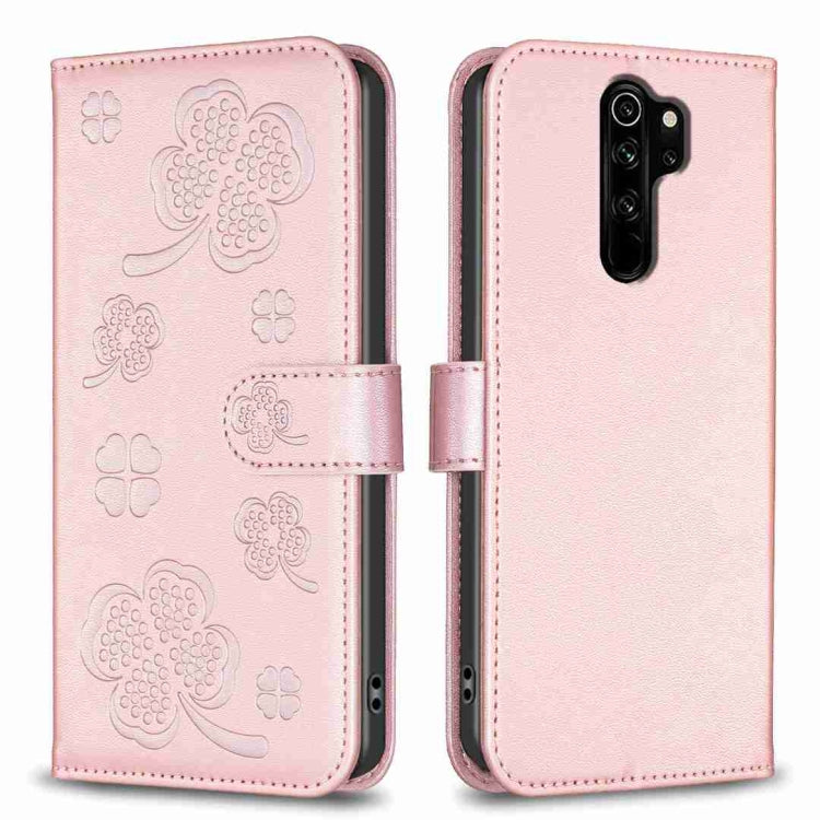 Four-leaf Embossed Leather Phone Case, For Xiaomi Redmi 9, For Xiaomi Redmi Note 9, For Xiaomi Redmi Note 9 Pro Max, For Xiaomi Redmi Note 8T, For Xiaomi Redmi Note 8, For Xiaomi Redmi Note 8 Pro