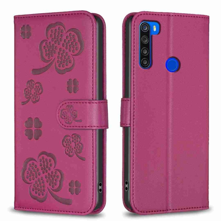 Four-leaf Embossed Leather Phone Case, For Xiaomi Redmi 9, For Xiaomi Redmi Note 9, For Xiaomi Redmi Note 9 Pro Max, For Xiaomi Redmi Note 8T, For Xiaomi Redmi Note 8, For Xiaomi Redmi Note 8 Pro