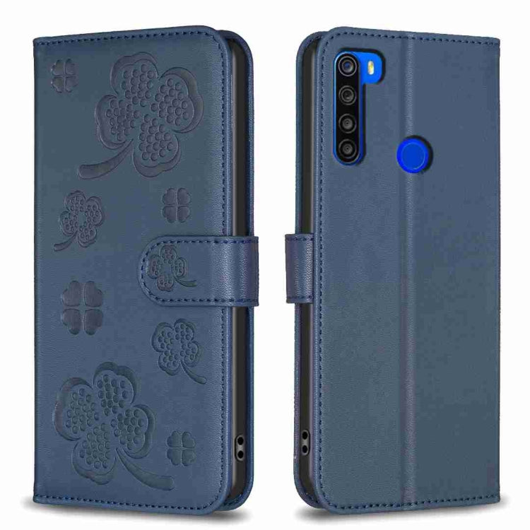 Four-leaf Embossed Leather Phone Case, For Xiaomi Redmi 9, For Xiaomi Redmi Note 9, For Xiaomi Redmi Note 9 Pro Max, For Xiaomi Redmi Note 8T, For Xiaomi Redmi Note 8, For Xiaomi Redmi Note 8 Pro