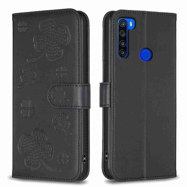 Four-leaf Embossed Leather Phone Case, For Xiaomi Redmi 9, For Xiaomi Redmi Note 9, For Xiaomi Redmi Note 9 Pro Max, For Xiaomi Redmi Note 8T, For Xiaomi Redmi Note 8, For Xiaomi Redmi Note 8 Pro