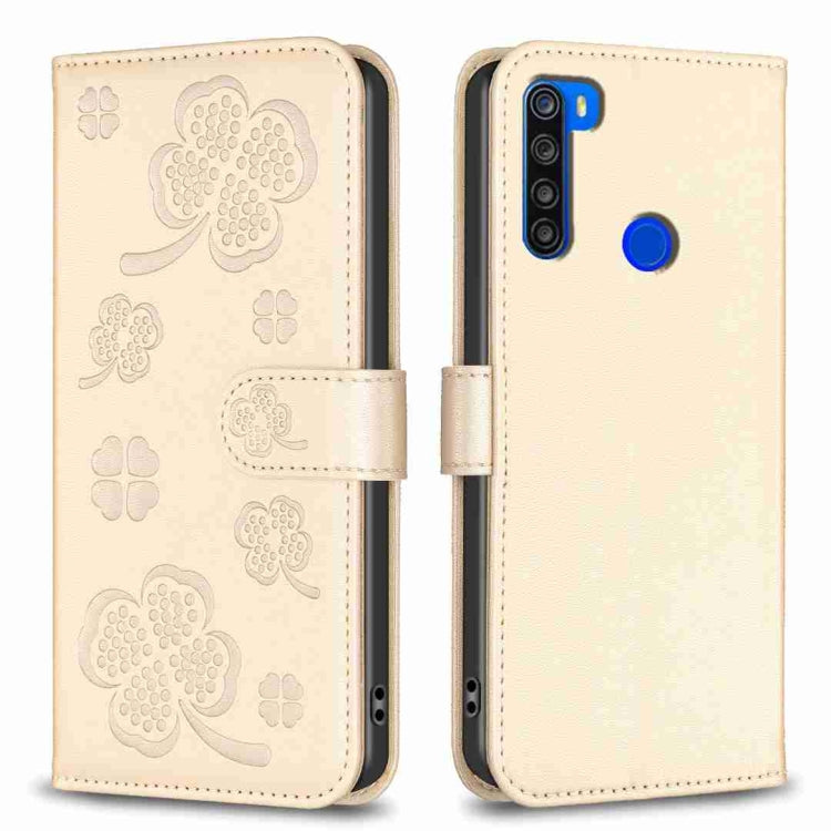 Four-leaf Embossed Leather Phone Case, For Xiaomi Redmi 9, For Xiaomi Redmi Note 9, For Xiaomi Redmi Note 9 Pro Max, For Xiaomi Redmi Note 8T, For Xiaomi Redmi Note 8, For Xiaomi Redmi Note 8 Pro