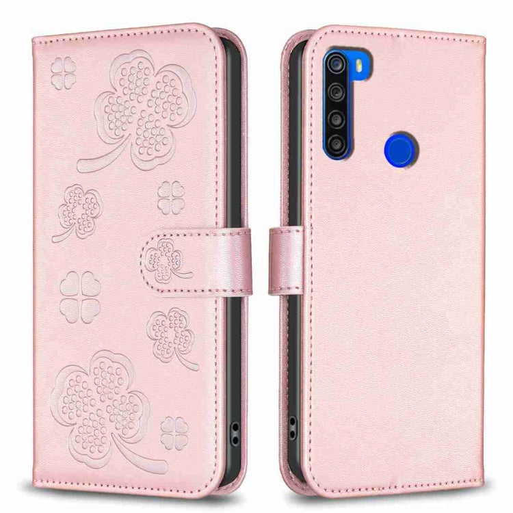 Four-leaf Embossed Leather Phone Case, For Xiaomi Redmi 9, For Xiaomi Redmi Note 9, For Xiaomi Redmi Note 9 Pro Max, For Xiaomi Redmi Note 8T, For Xiaomi Redmi Note 8, For Xiaomi Redmi Note 8 Pro