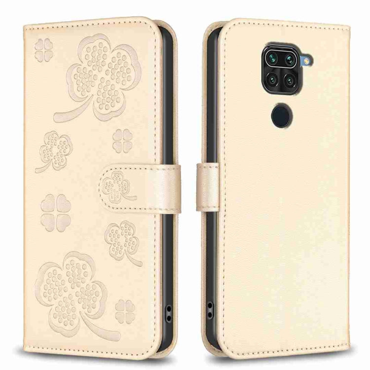 Four-leaf Embossed Leather Phone Case, For Xiaomi Redmi 9, For Xiaomi Redmi Note 9, For Xiaomi Redmi Note 9 Pro Max, For Xiaomi Redmi Note 8T, For Xiaomi Redmi Note 8, For Xiaomi Redmi Note 8 Pro