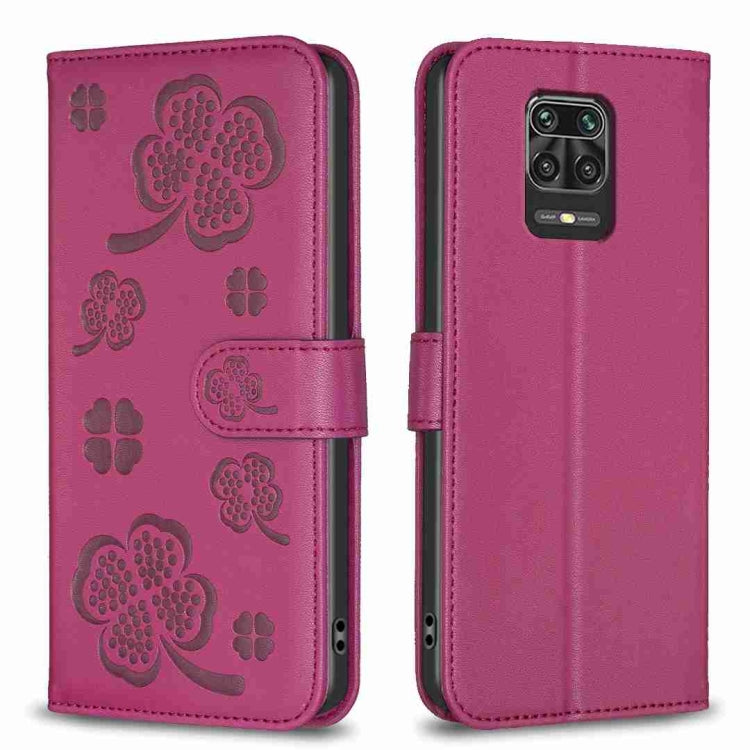 Four-leaf Embossed Leather Phone Case, For Xiaomi Redmi 9, For Xiaomi Redmi Note 9, For Xiaomi Redmi Note 9 Pro Max, For Xiaomi Redmi Note 8T, For Xiaomi Redmi Note 8, For Xiaomi Redmi Note 8 Pro