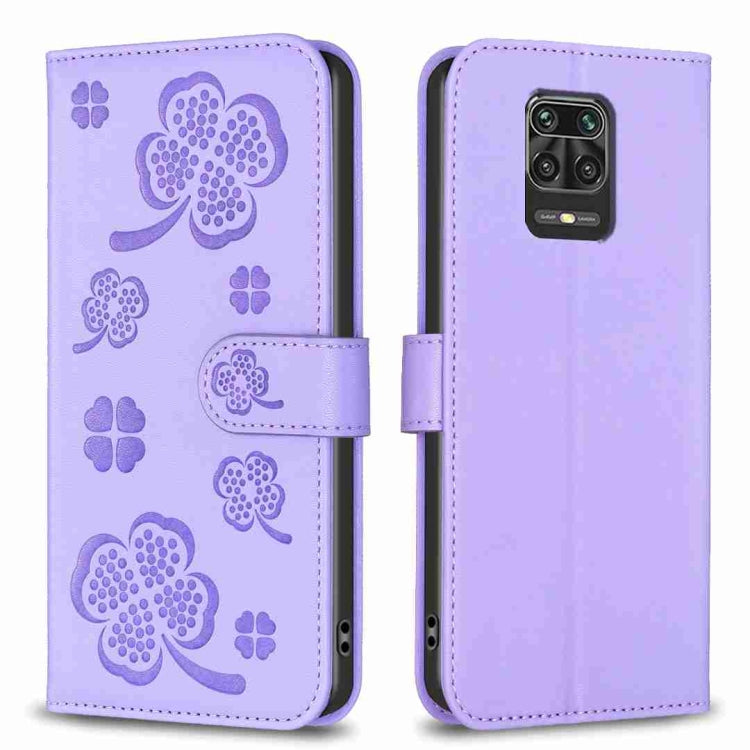 Four-leaf Embossed Leather Phone Case, For Xiaomi Redmi 9, For Xiaomi Redmi Note 9, For Xiaomi Redmi Note 9 Pro Max, For Xiaomi Redmi Note 8T, For Xiaomi Redmi Note 8, For Xiaomi Redmi Note 8 Pro