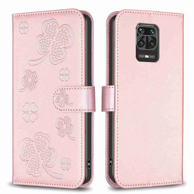 Four-leaf Embossed Leather Phone Case, For Xiaomi Redmi 9, For Xiaomi Redmi Note 9, For Xiaomi Redmi Note 9 Pro Max, For Xiaomi Redmi Note 8T, For Xiaomi Redmi Note 8, For Xiaomi Redmi Note 8 Pro