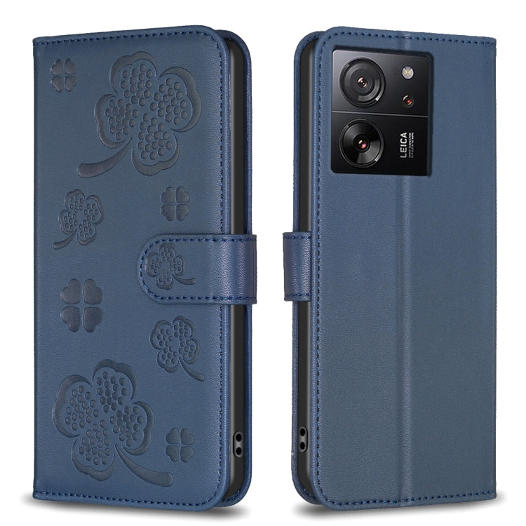 Four-leaf Embossed Leather Phone Case, For Xiaomi 13T, For Xiaomi Redmi 12 4G, For Xiaomi Poco F5 5G, For Xiaomi Redmi Note 11 / 12S 4G, For Xiaomi 13 Ultra, For Xiaomi Redmi Note 12 4G Global, For Xiaomi Civi 3 5G, For Xiaomi Redmi A1+ / A2