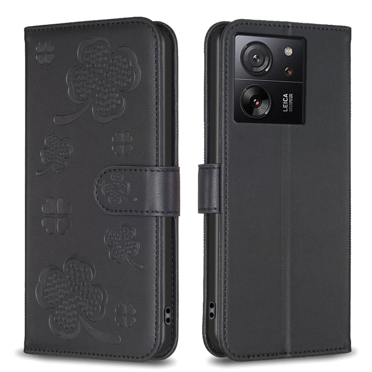 Four-leaf Embossed Leather Phone Case, For Xiaomi 13T, For Xiaomi Redmi 12 4G, For Xiaomi Poco F5 5G, For Xiaomi Redmi Note 11 / 12S 4G, For Xiaomi 13 Ultra, For Xiaomi Redmi Note 12 4G Global, For Xiaomi Civi 3 5G, For Xiaomi Redmi A1+ / A2