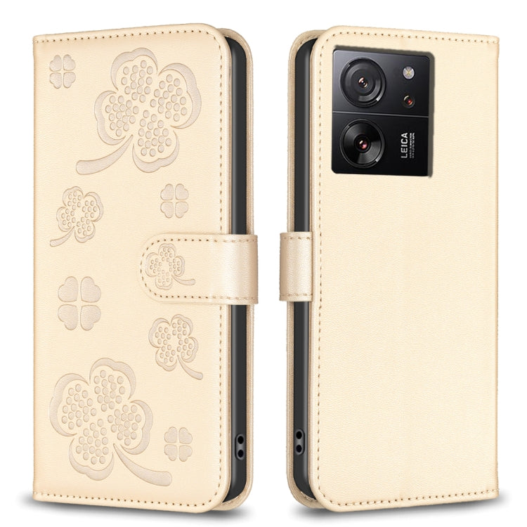 Four-leaf Embossed Leather Phone Case, For Xiaomi 13T, For Xiaomi Redmi 12 4G, For Xiaomi Poco F5 5G, For Xiaomi Redmi Note 11 / 12S 4G, For Xiaomi 13 Ultra, For Xiaomi Redmi Note 12 4G Global, For Xiaomi Civi 3 5G, For Xiaomi Redmi A1+ / A2
