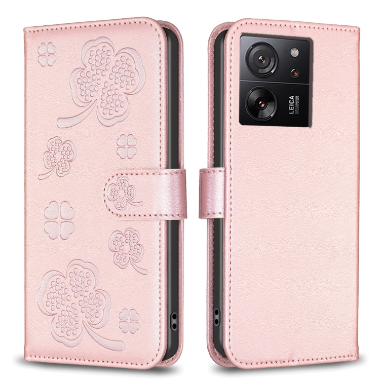 Four-leaf Embossed Leather Phone Case, For Xiaomi 13T, For Xiaomi Redmi 12 4G, For Xiaomi Poco F5 5G, For Xiaomi Redmi Note 11 / 12S 4G, For Xiaomi 13 Ultra, For Xiaomi Redmi Note 12 4G Global, For Xiaomi Civi 3 5G, For Xiaomi Redmi A1+ / A2