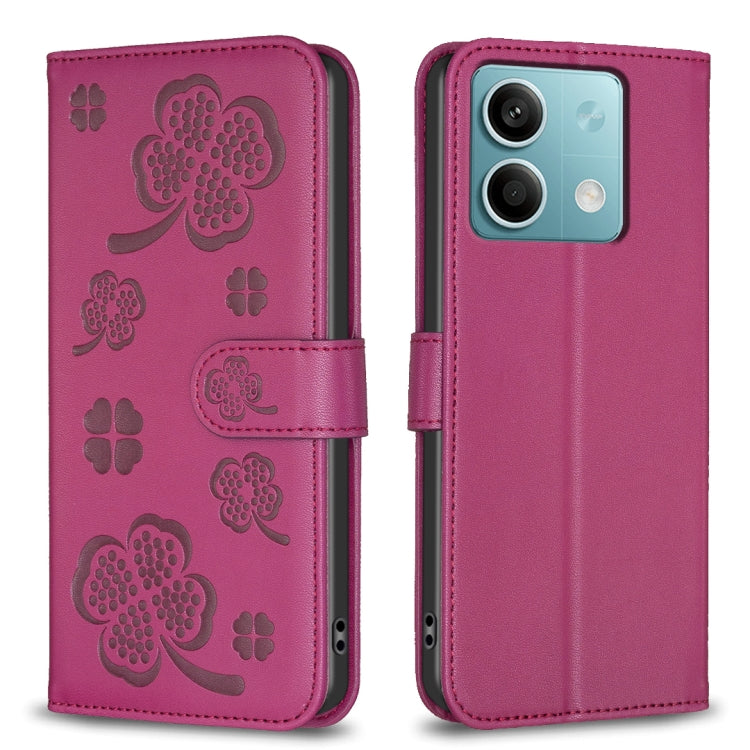 Four-leaf Embossed Leather Phone Case, For Xiaomi Poco M6 4G / Redmi 13 4G, For Xiaomi Redmi A3, For Xiaomi Redmi Note 13 Pro 4G Global, For Xiaomi Redmi Note 13 4G Global, For Xiaomi Redmi Note 13, For Xiaomi Redmi 13C, For Xiaomi Redmi Note 13 Pro+ 5...