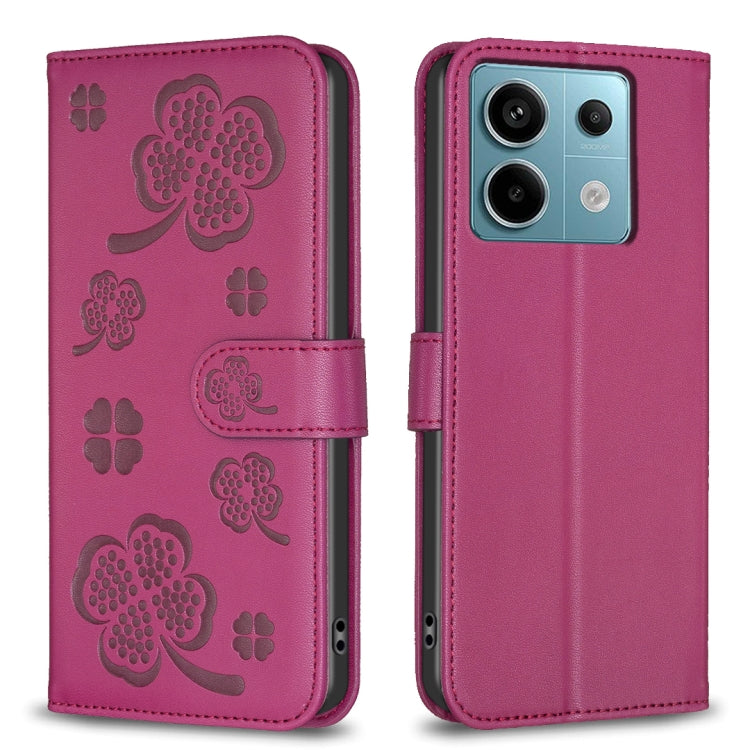 Four-leaf Embossed Leather Phone Case, For Xiaomi Poco M6 4G / Redmi 13 4G, For Xiaomi Redmi A3, For Xiaomi Redmi Note 13 Pro 4G Global, For Xiaomi Redmi Note 13 4G Global, For Xiaomi Redmi Note 13, For Xiaomi Redmi 13C, For Xiaomi Redmi Note 13 Pro+ 5...
