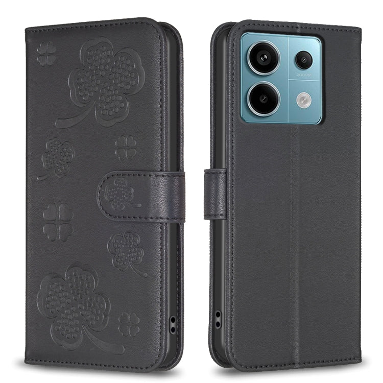 Four-leaf Embossed Leather Phone Case, For Xiaomi Poco M6 4G / Redmi 13 4G, For Xiaomi Redmi A3, For Xiaomi Redmi Note 13 Pro 4G Global, For Xiaomi Redmi Note 13 4G Global, For Xiaomi Redmi Note 13, For Xiaomi Redmi 13C, For Xiaomi Redmi Note 13 Pro+ 5...