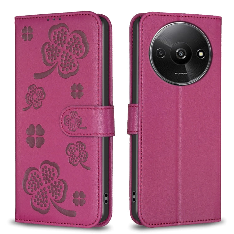 Four-leaf Embossed Leather Phone Case, For Xiaomi Poco M6 4G / Redmi 13 4G, For Xiaomi Redmi A3, For Xiaomi Redmi Note 13 Pro 4G Global, For Xiaomi Redmi Note 13 4G Global, For Xiaomi Redmi Note 13, For Xiaomi Redmi 13C, For Xiaomi Redmi Note 13 Pro+ 5...