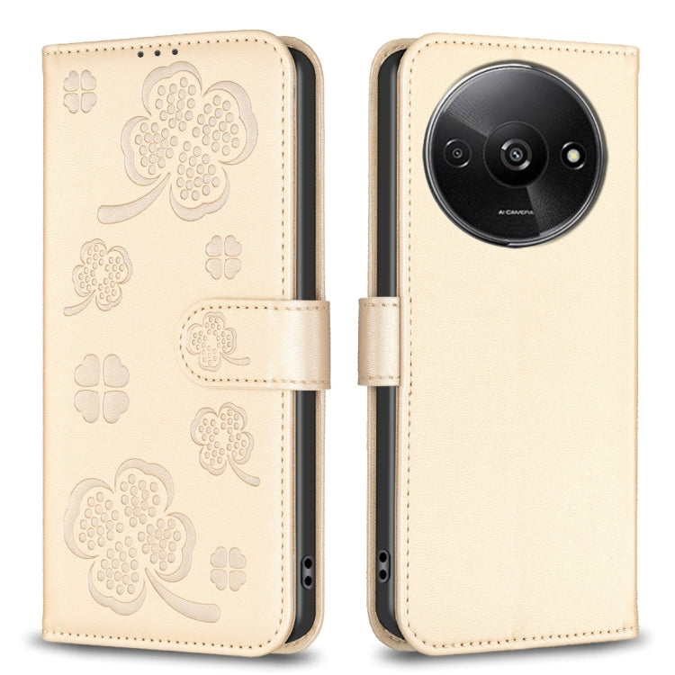 Four-leaf Embossed Leather Phone Case, For Xiaomi Poco M6 4G / Redmi 13 4G, For Xiaomi Redmi A3, For Xiaomi Redmi Note 13 Pro 4G Global, For Xiaomi Redmi Note 13 4G Global, For Xiaomi Redmi Note 13, For Xiaomi Redmi 13C, For Xiaomi Redmi Note 13 Pro+ 5...