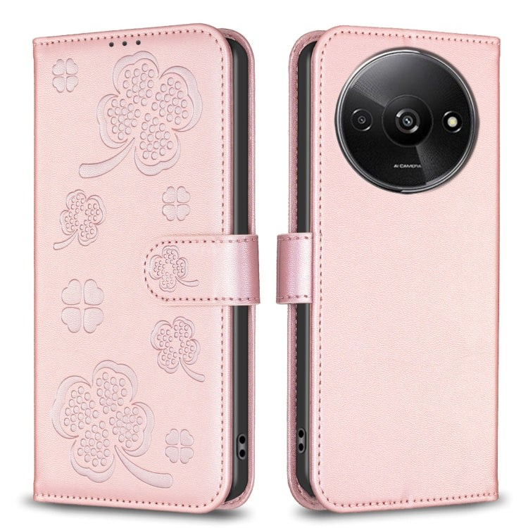 Four-leaf Embossed Leather Phone Case, For Xiaomi Poco M6 4G / Redmi 13 4G, For Xiaomi Redmi A3, For Xiaomi Redmi Note 13 Pro 4G Global, For Xiaomi Redmi Note 13 4G Global, For Xiaomi Redmi Note 13, For Xiaomi Redmi 13C, For Xiaomi Redmi Note 13 Pro+ 5...