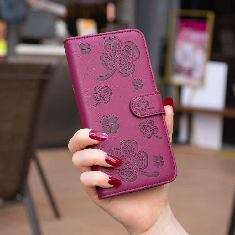 Four-leaf Embossed Leather Phone Case, For Xiaomi Poco M6 4G / Redmi 13 4G, For Xiaomi Redmi A3, For Xiaomi Redmi Note 13 Pro 4G Global, For Xiaomi Redmi Note 13 4G Global, For Xiaomi Redmi Note 13, For Xiaomi Redmi 13C, For Xiaomi Redmi Note 13 Pro+ 5...
