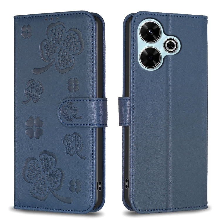Four-leaf Embossed Leather Phone Case, For Xiaomi Poco M6 4G / Redmi 13 4G, For Xiaomi Redmi A3, For Xiaomi Redmi Note 13 Pro 4G Global, For Xiaomi Redmi Note 13 4G Global, For Xiaomi Redmi Note 13, For Xiaomi Redmi 13C, For Xiaomi Redmi Note 13 Pro+ 5...