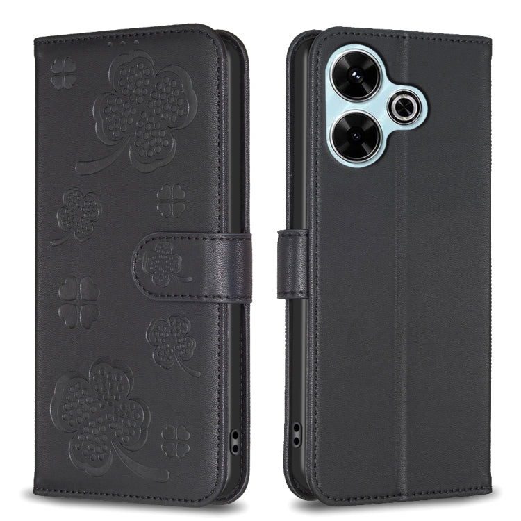 Four-leaf Embossed Leather Phone Case, For Xiaomi Poco M6 4G / Redmi 13 4G, For Xiaomi Redmi A3, For Xiaomi Redmi Note 13 Pro 4G Global, For Xiaomi Redmi Note 13 4G Global, For Xiaomi Redmi Note 13, For Xiaomi Redmi 13C, For Xiaomi Redmi Note 13 Pro+ 5...