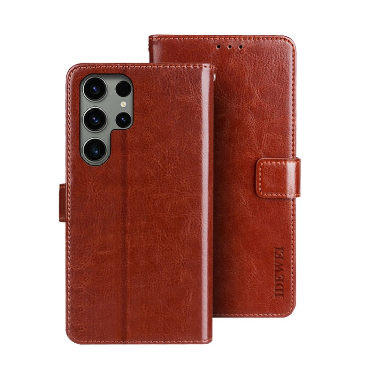 idewei Crazy Horse Texture Leather Phone Case, For Samsung Galaxy A15 5G, For Samsung Galaxy A55 5G, For Samsung Galaxy A35 5G, For Samsung Galaxy S24 Ultra 5G, For Samsung Galaxy S24+ 5G, For Samsung Galaxy S24 5G