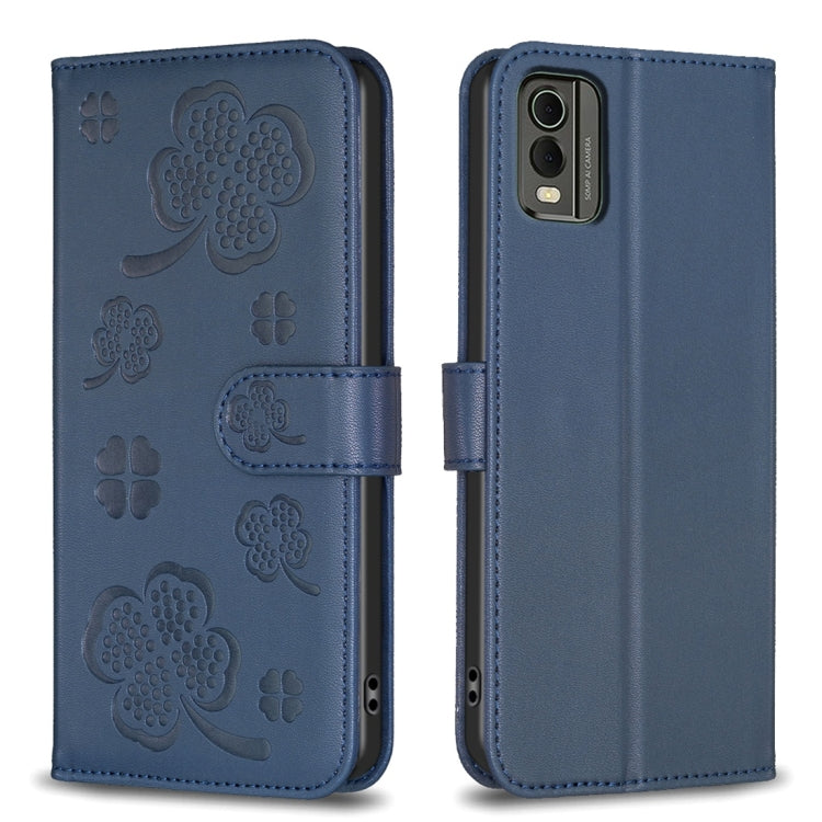 Four-leaf Embossed Leather Phone Case, For Nokia G42 / G310, For Nokia C22, For Nokia C12, For Nokia G22, For Nokia C32, For Nokia G11 / G21