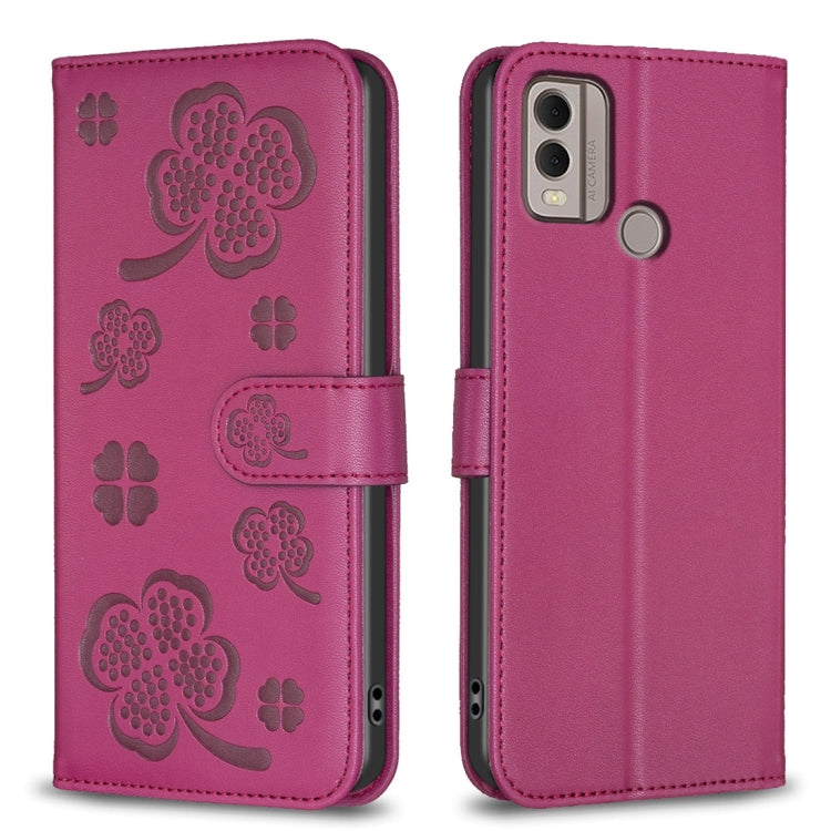 Four-leaf Embossed Leather Phone Case, For Nokia G42 / G310, For Nokia C22, For Nokia C12, For Nokia G22, For Nokia C32, For Nokia G11 / G21