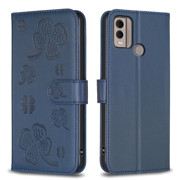 Four-leaf Embossed Leather Phone Case, For Nokia G42 / G310, For Nokia C22, For Nokia C12, For Nokia G22, For Nokia C32, For Nokia G11 / G21