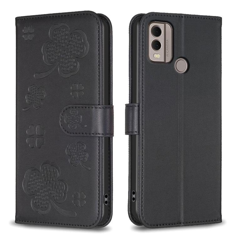 Four-leaf Embossed Leather Phone Case, For Nokia G42 / G310, For Nokia C22, For Nokia C12, For Nokia G22, For Nokia C32, For Nokia G11 / G21