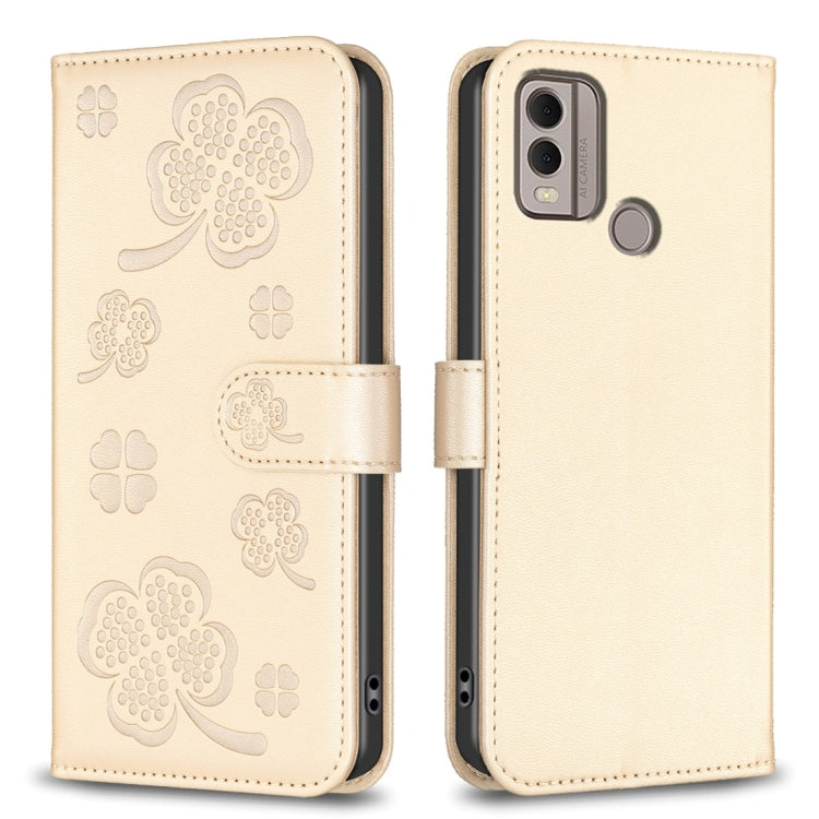 Four-leaf Embossed Leather Phone Case, For Nokia G42 / G310, For Nokia C22, For Nokia C12, For Nokia G22, For Nokia C32, For Nokia G11 / G21