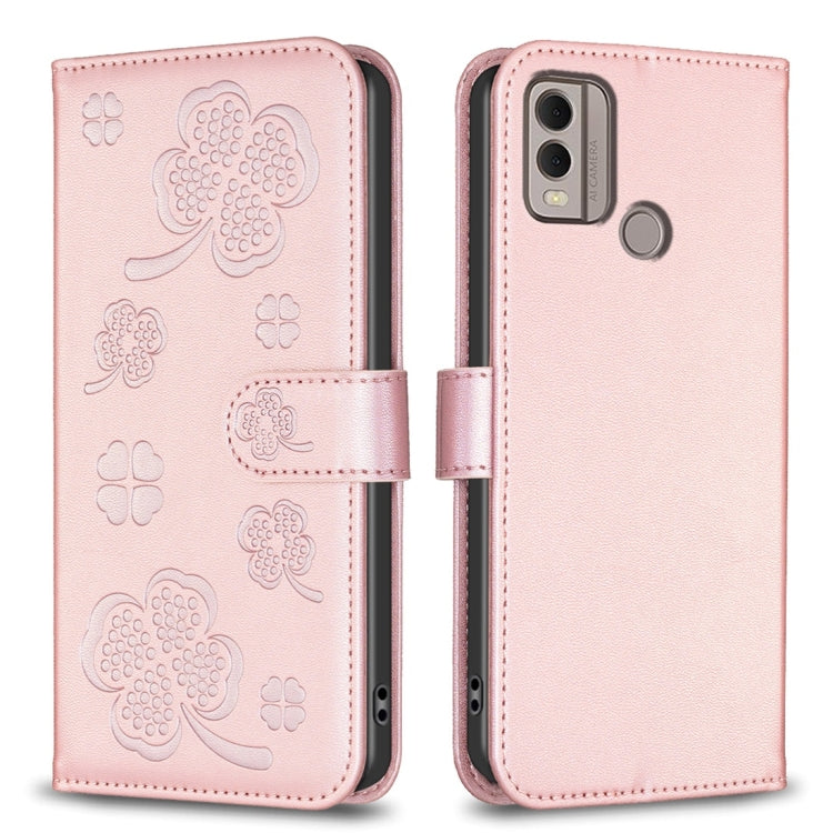 Four-leaf Embossed Leather Phone Case, For Nokia G42 / G310, For Nokia C22, For Nokia C12, For Nokia G22, For Nokia C32, For Nokia G11 / G21