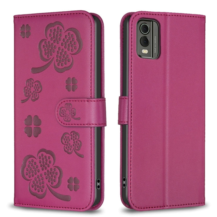 Four-leaf Embossed Leather Phone Case, For Nokia G42 / G310, For Nokia C22, For Nokia C12, For Nokia G22, For Nokia C32, For Nokia G11 / G21