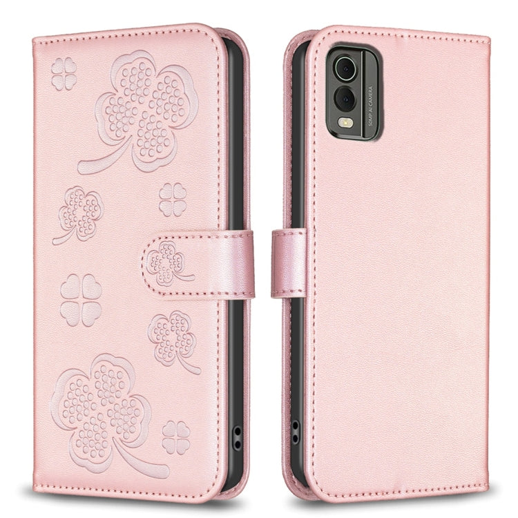 Four-leaf Embossed Leather Phone Case, For Nokia G42 / G310, For Nokia C22, For Nokia C12, For Nokia G22, For Nokia C32, For Nokia G11 / G21