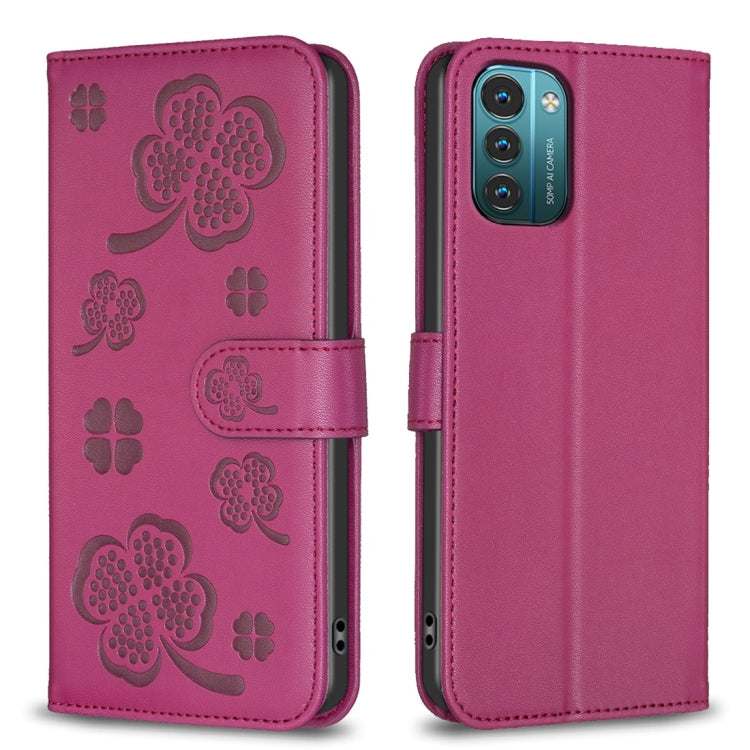 Four-leaf Embossed Leather Phone Case, For Nokia G42 / G310, For Nokia C22, For Nokia C12, For Nokia G22, For Nokia C32, For Nokia G11 / G21
