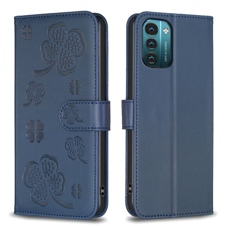 Four-leaf Embossed Leather Phone Case, For Nokia G42 / G310, For Nokia C22, For Nokia C12, For Nokia G22, For Nokia C32, For Nokia G11 / G21