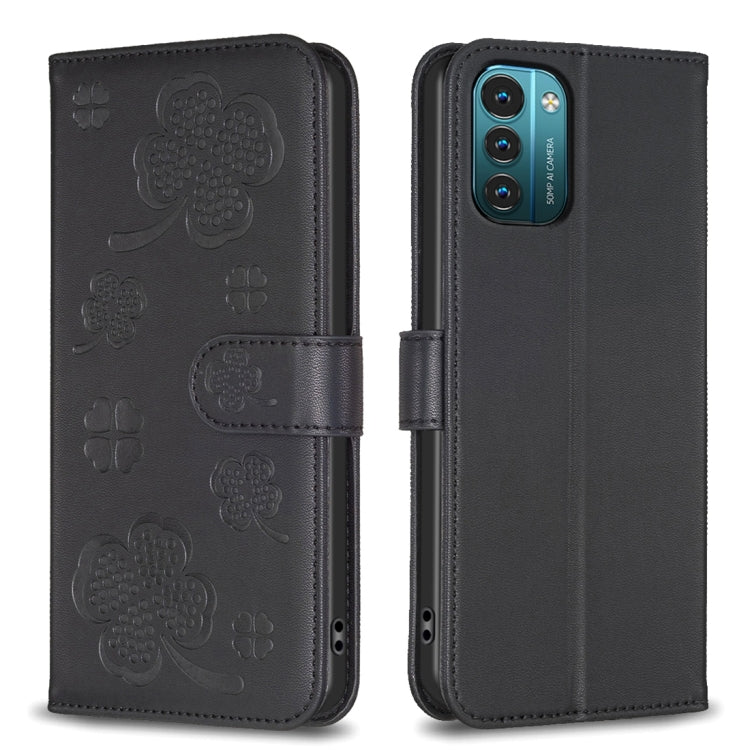 Four-leaf Embossed Leather Phone Case, For Nokia G42 / G310, For Nokia C22, For Nokia C12, For Nokia G22, For Nokia C32, For Nokia G11 / G21