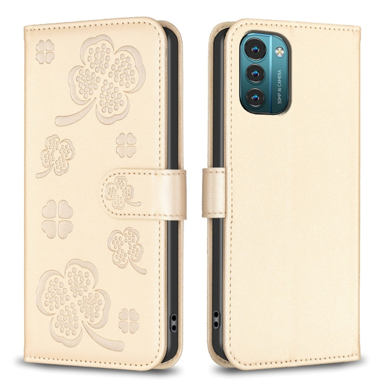 Four-leaf Embossed Leather Phone Case, For Nokia G42 / G310, For Nokia C22, For Nokia C12, For Nokia G22, For Nokia C32, For Nokia G11 / G21
