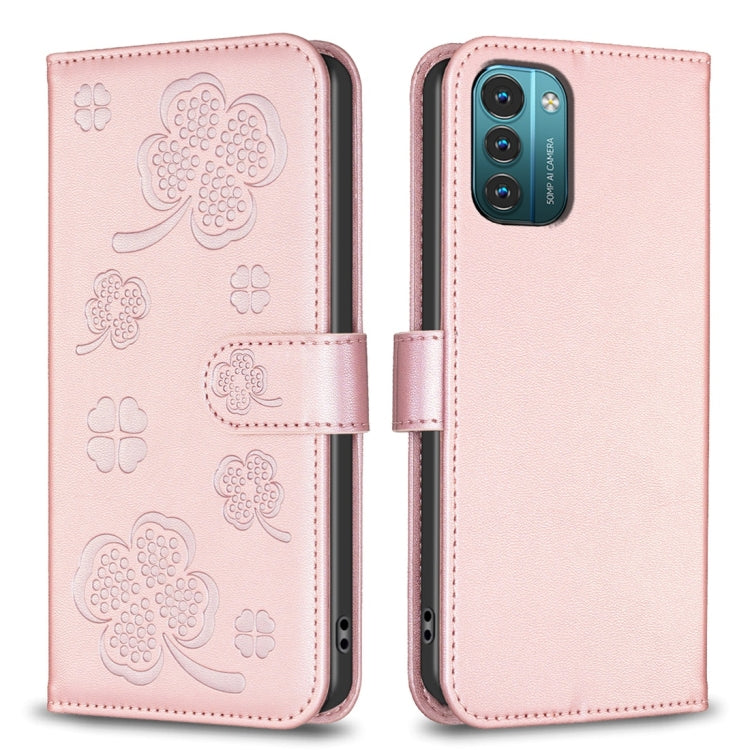 Four-leaf Embossed Leather Phone Case, For Nokia G42 / G310, For Nokia C22, For Nokia C12, For Nokia G22, For Nokia C32, For Nokia G11 / G21