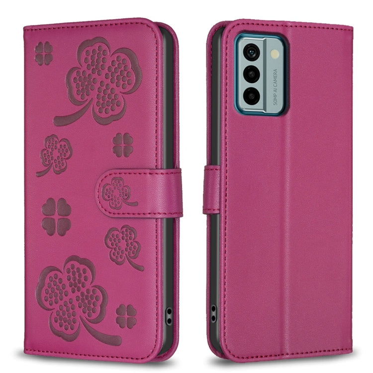 Four-leaf Embossed Leather Phone Case, For Nokia G42 / G310, For Nokia C22, For Nokia C12, For Nokia G22, For Nokia C32, For Nokia G11 / G21