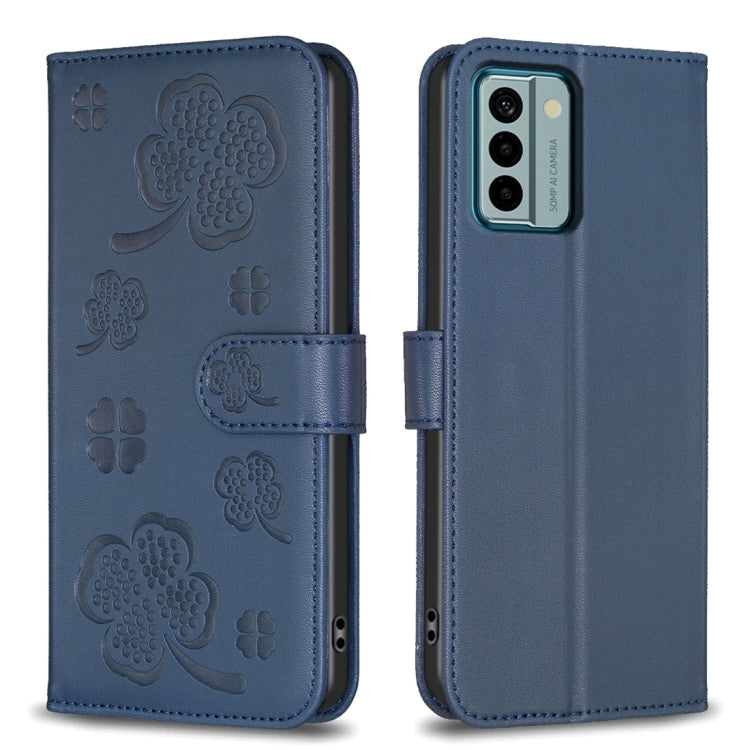Four-leaf Embossed Leather Phone Case, For Nokia G42 / G310, For Nokia C22, For Nokia C12, For Nokia G22, For Nokia C32, For Nokia G11 / G21