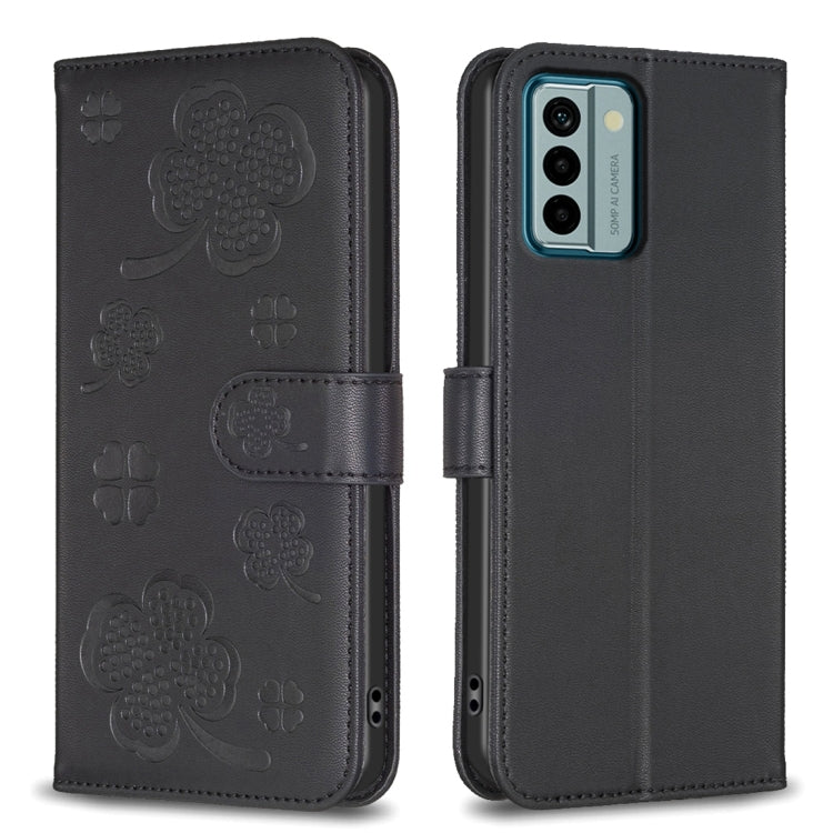 Four-leaf Embossed Leather Phone Case, For Nokia G42 / G310, For Nokia C22, For Nokia C12, For Nokia G22, For Nokia C32, For Nokia G11 / G21