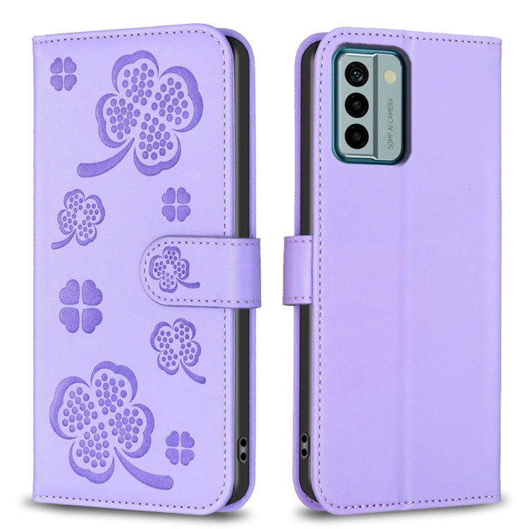 Four-leaf Embossed Leather Phone Case, For Nokia G42 / G310, For Nokia C22, For Nokia C12, For Nokia G22, For Nokia C32, For Nokia G11 / G21