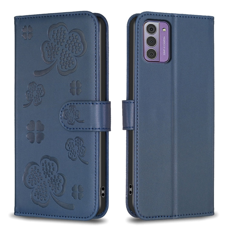 Four-leaf Embossed Leather Phone Case, For Nokia G42 / G310, For Nokia C22, For Nokia C12, For Nokia G22, For Nokia C32, For Nokia G11 / G21